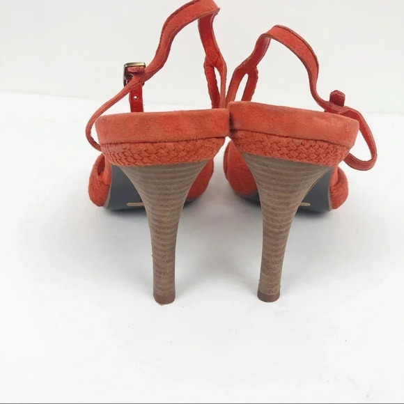Cole Haan | Orange Tangerine Suede Strappy Heels - Picture 5 of 8
